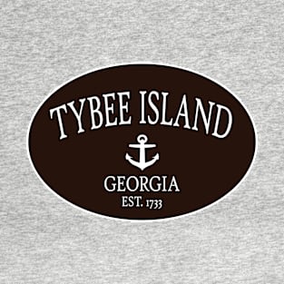 Tybee Island Georgia Sea Islands Anchor Brown T-Shirt